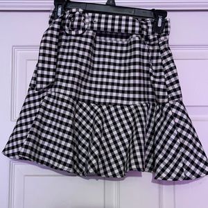 Zara gingham print mini peplum skirt